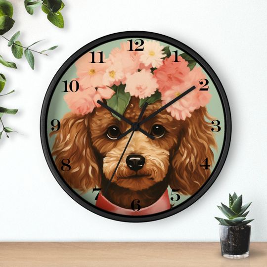 Discover Adorable Poodle Retro Wall Clock - Unique Handcrafted Vintage Decor Gift