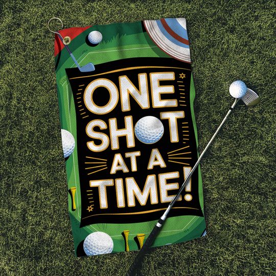 Discover Motivational Golf Towel - One Shot at a Time! Perfect for Golf Lovers
