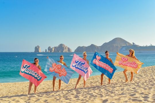 Discover Groovy RETRO Style Personalized Beach Towel Personalized Name Bath Towel