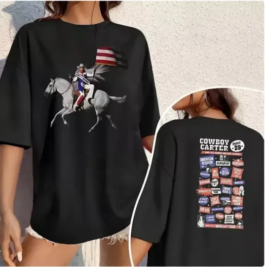 Discover Vintage Beyonce Cowboy Carter Album Shirt, 2 Sides Beyoncee Shirts