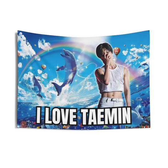 Discover Shinee Taemin Dolphin Meme Concert Banner, Taemin Tour Kpop Tapestry
