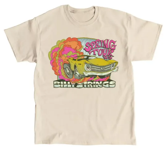 Discover BILLY STRINGS Spring Tour 2025 Short Sleeve Sand All Size T-Shirt HH54