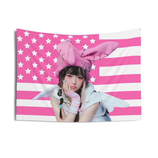 Discover Njz Hanni Cute Pink American Tapestry, Njz Concert Banner