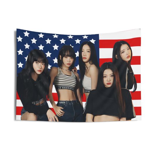 Discover Lsf Members Visuals American Tapestry, Lsf Concert Banner, Lsf Kpop Tapestry