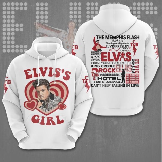 Discover Elvis Presley Shirt, Elvis' Girl Hoodie, King Of Rock N Roll Shirt, Elvis Presley Merch Hoodie, Music Lovers Gift