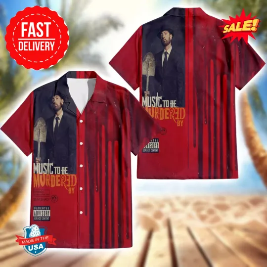 Discover Eminem Music To Be Murdered By Album Cover Aloha Summer 2025 Hawaiian Shirt