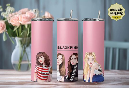 Discover Pink Tumbler, Water Bottle for KPOP Fans, Jisoo, Jennie, Lisa, Ros KPOP Tumbler Gift