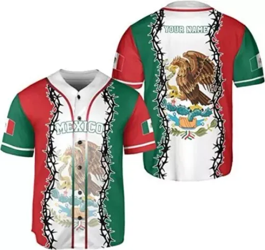 Discover Personalized Name Mexico Baseball Jersey Mexico, Mexican Jersey for Men and Women