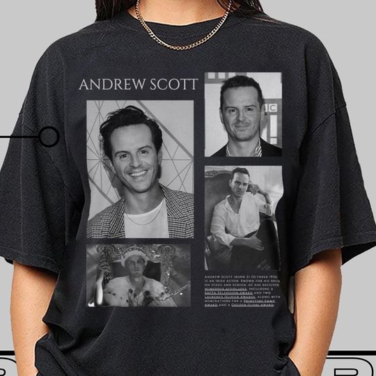 Discover Andrew Scott T-Shirt, Vintage Andrew Scott Fan Shirt, Andew Scott Tee, Andrew Scott Fan Merch
