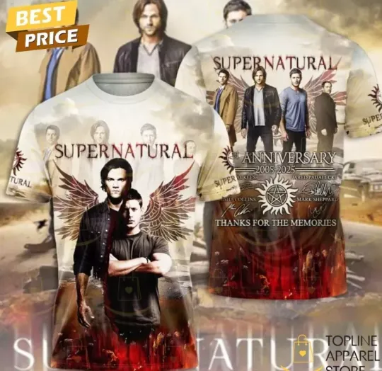 Discover Supernatural 20 Anniversary 2005-2025 Signature Shirt