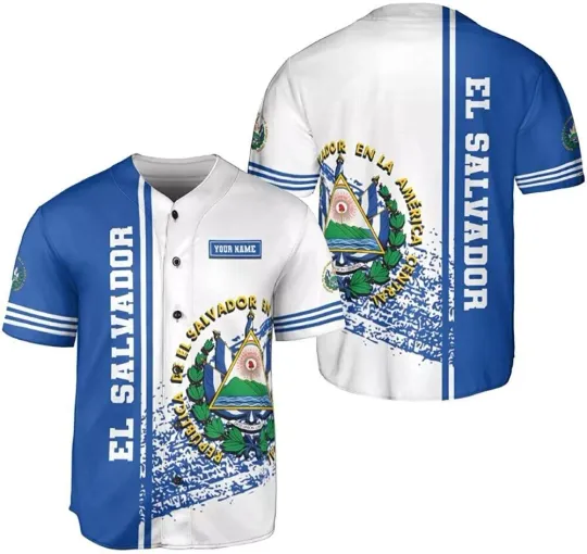 Discover Personalized El Salvador Proud AOP Baseball Jersey Unisex, El Salvador Jersey