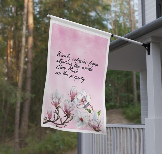 Discover White Magnolia Anti Elon Musk Large House Banner Yard Sign
