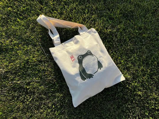 Discover Frog Canvas Tote Bag, Vintage Tote Bag, Funny Tote, Birthday Gift, Aesthetic Tote Bag