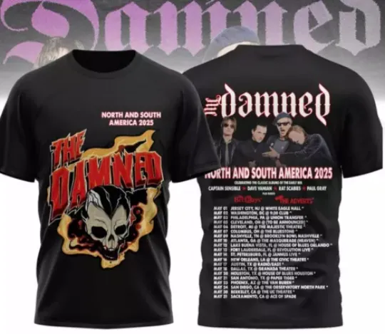 Discover The Damned North And South America 2025 T-Shirt 3D