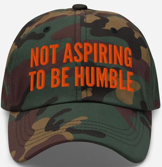 Discover Not Aspiring To Be Humble Camo Hat, Embroidered Feminist Embroidered Hat