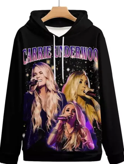 Discover Carrie Underwood 3D Hoodie Men's Long Sleeve Casual Hip Hop
