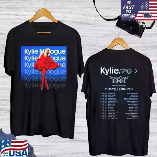 Discover Kylie Minogue Tour 2025 North America Double Sided T Shirt
