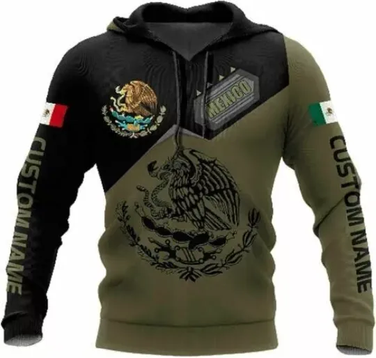 Discover Personalized Name Eagle Mexico 3D HOODIE All Over Print
