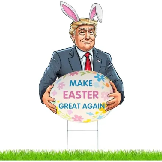 Discover 2025 Easter Trump Yard Signs with H-Stakes - Make Easter Great Again, Perfect
