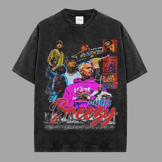 Discover Chris Brown Vintage Graphic Wash T-Shirt