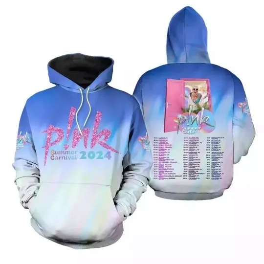 Discover Pink Singer Summer 2024 Tour All Over Printed Hoodie 3d