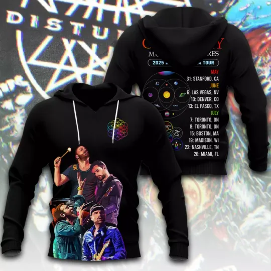 Discover BG Coldplay 2025 North American Tour 3D Hoodie
