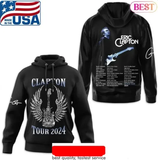 Discover Eric Clapton Tour 2024 Signature Design Hoodie 3D Hoodie