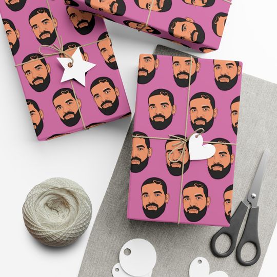 Discover Pink Drake Rapping Paper | Birthday Wrapping | Gift Wrap | Christmas Wrapping Paper | Drake Lover Boy Era