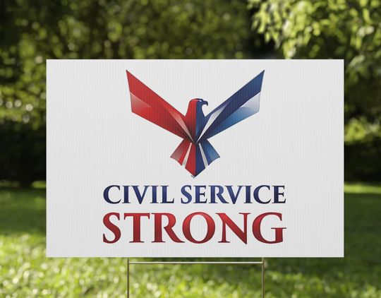 Discover Civil Service Strong Yard Sign, Anti-Trump Protest Outdoor Lawn Decor