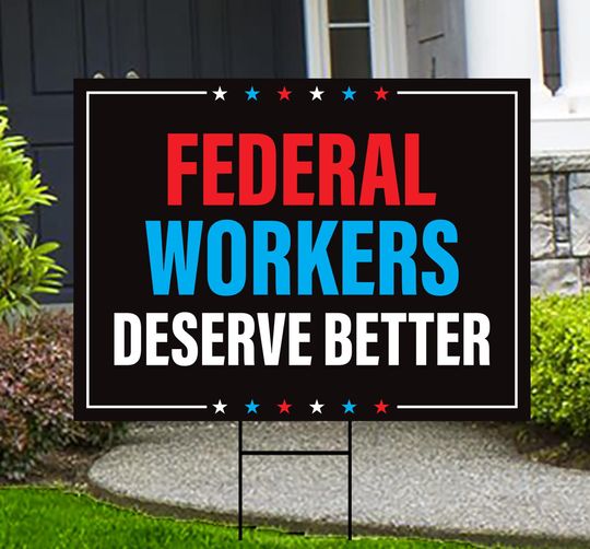 Discover Support Federal Workers Yard Sign, Resist Hate Lawn Sign, Anti-Trump Sign