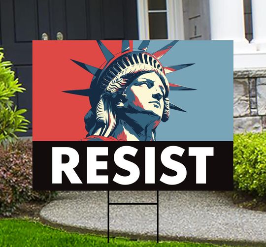 Discover Resistance Yard Sign, Resist Hate Lawn Sign, Anti-Trump Sign, Resist Racism Sign