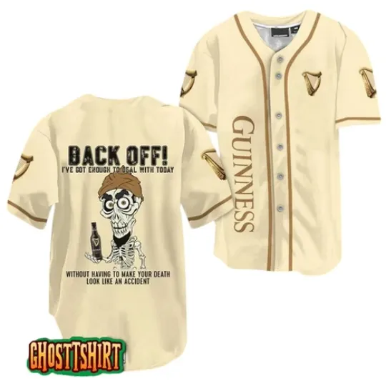 Discover Beige Achmed Back Off With Guinness Beer Baseball Jerseys