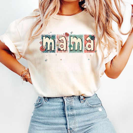 Discover Vintage Mama T-Shirt, Floral Mama Shirt, Mom Gift