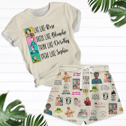 Discover The Stay Golden Short Pajamas Sets, Funny TV Show Tshirt And Shorts