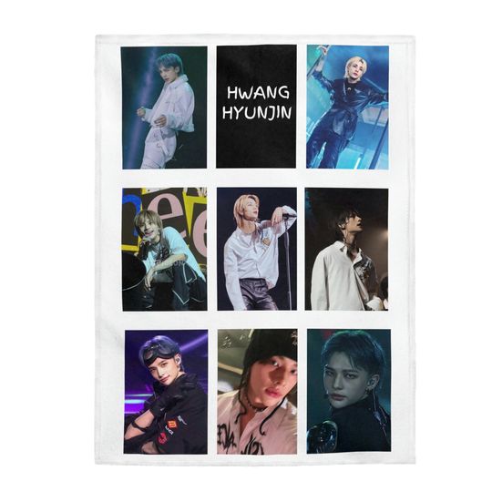 Discover Hwang Hyunjin Photo Collage Blanket, Stray Kids Hyunjin