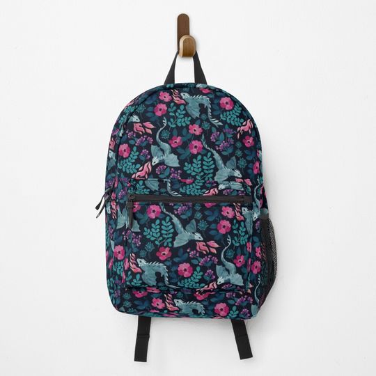 Discover Dragons floral in dark jewel tones Backpack