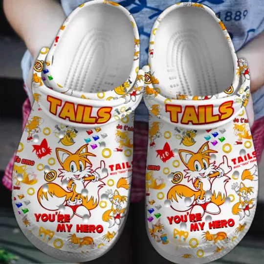 Discover Cute TAILS Cartoon White Clogs For And Adults
