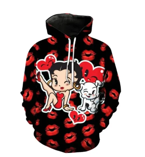 Discover Funny Cartoon Betty Boop Hoodie 3d, Dad hoodie, 3d mom gift