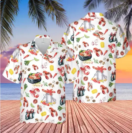 Discover Crawfish Boil Hawaiian Shirt Button Shirt