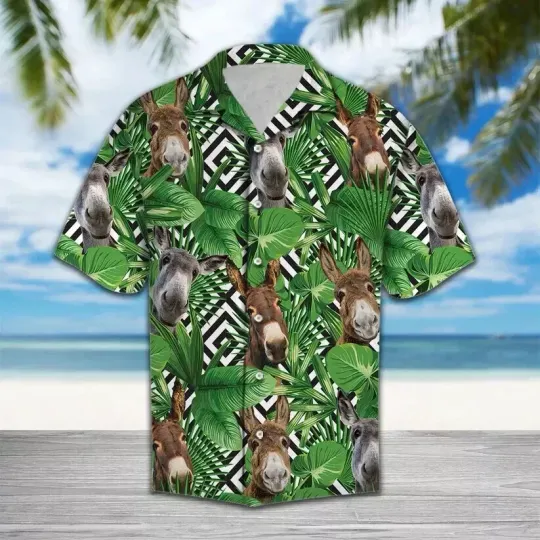 Discover Tropical Donkey Hawaiian Button Down Shirt