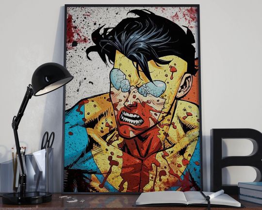 Discover Invincible V3 Comic Tribute Painted Art Print for Man