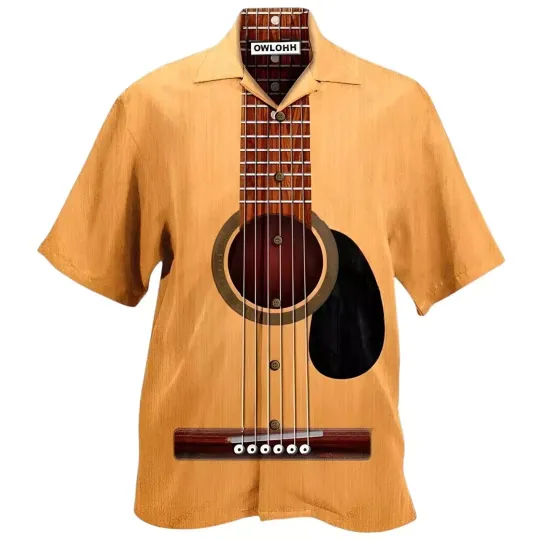 Discover Classic Guitar Hawaiian Shirt Button Down Beach Aloha Floral Guitar Lover Gift
