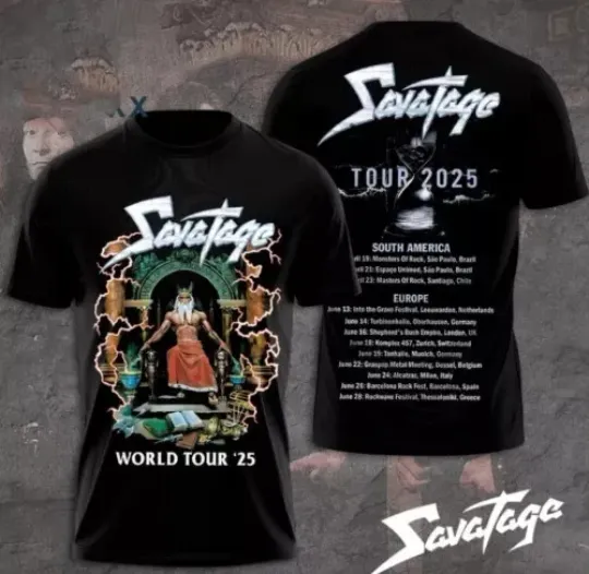 Discover Savatage World Tour 2025 3D T-Shirt Gift For Fans