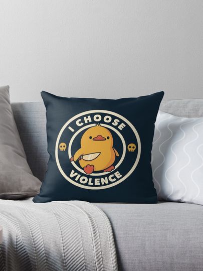 Discover I Choose Violence Funny Duck by Tobe Fonseca Pillow