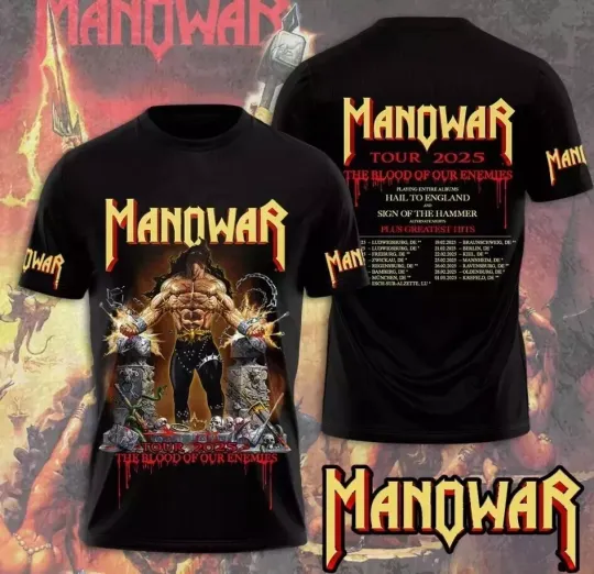 Discover Manowar Band 3D Apparel Shirt, Tour 2025 3D Shirt