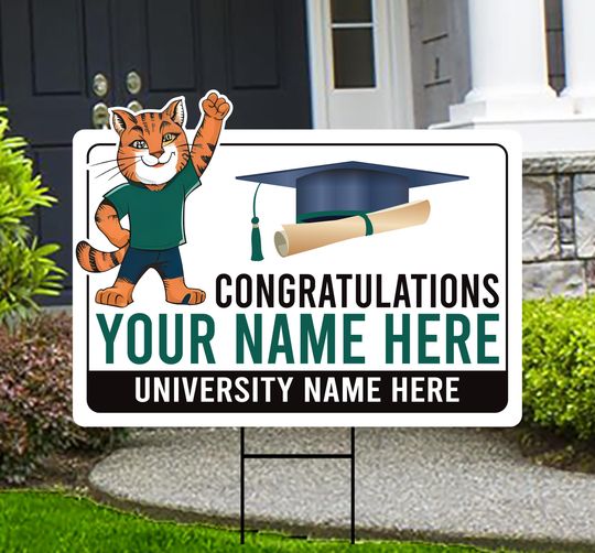 Discover Personalized College Graduation Yard Sign 2025, College Logo Sign, Custom Graduate School College University Yard Sign