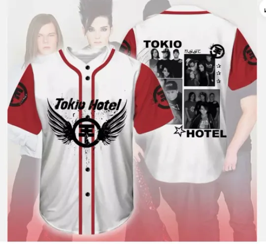 Discover Tokio Hotel Tour Baseball Shirt With Buttons baseball jersey
