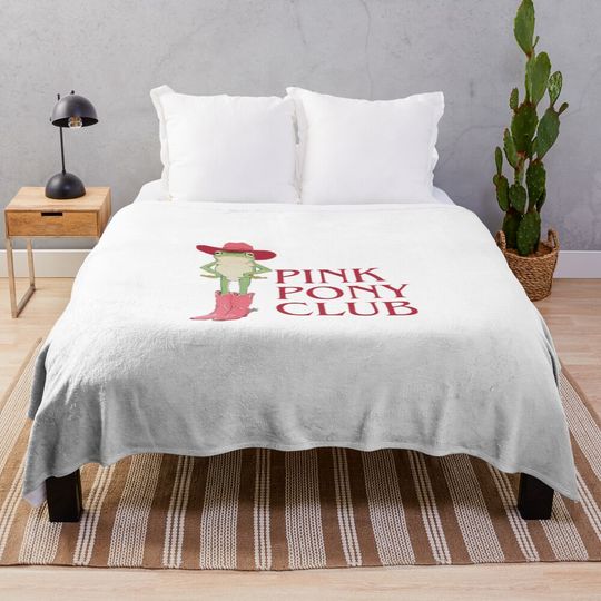 Discover Pink Pony Club Cowgirl Frog Throw Blanket
