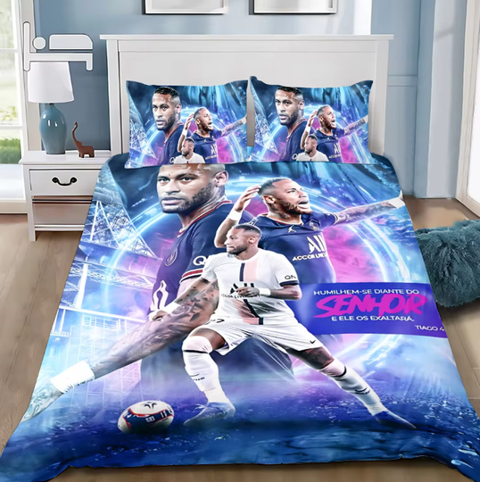 Discover Game Football Star NeymarS Duvet Cover Pillowcase Bedding Set  Bedroom Decoration Children Gift