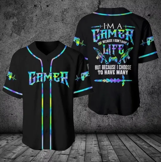 Discover Gamer Life Baseball Jersey